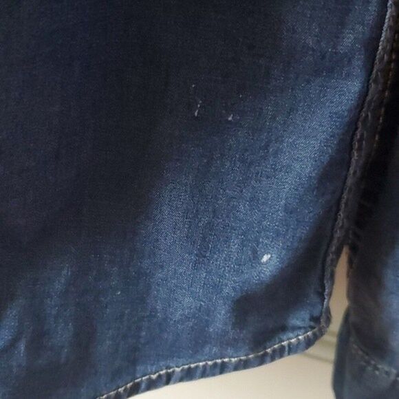 CALVIN KLEIN JEANS STRETCH DENIM WHITE SNAP UP SHIRT SIZE LARGE RODEO WESTERN - Picture 8 of 10